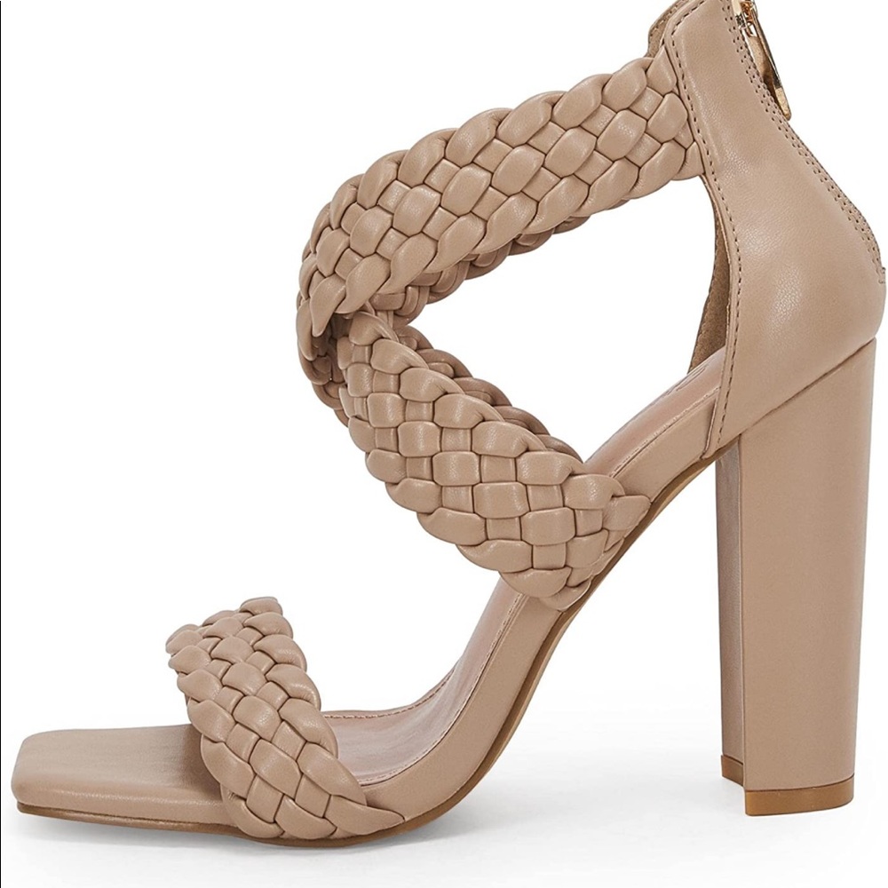 New braided leather heels size 5.5 sandals - Picture 4 of 8